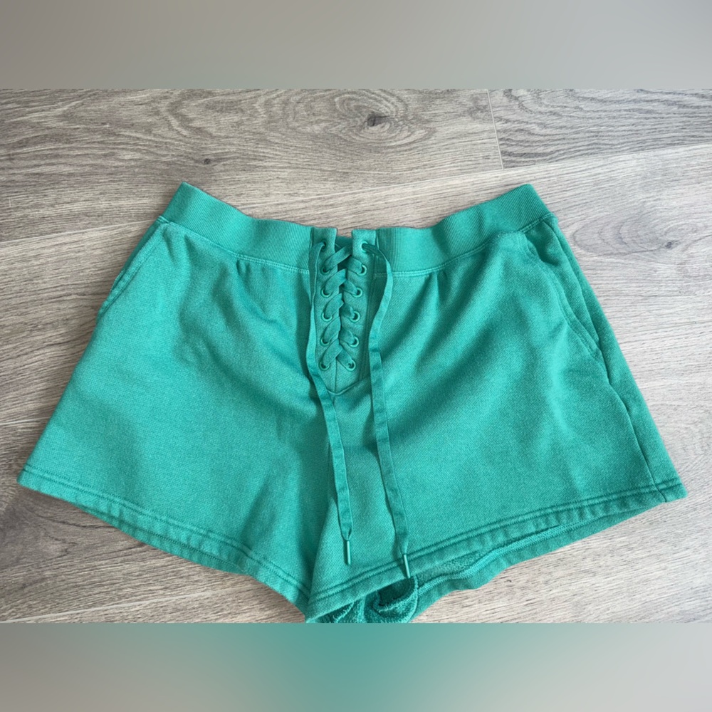 Victoria Secret Cotton High-Rise Fleece Lace-Up Shorts